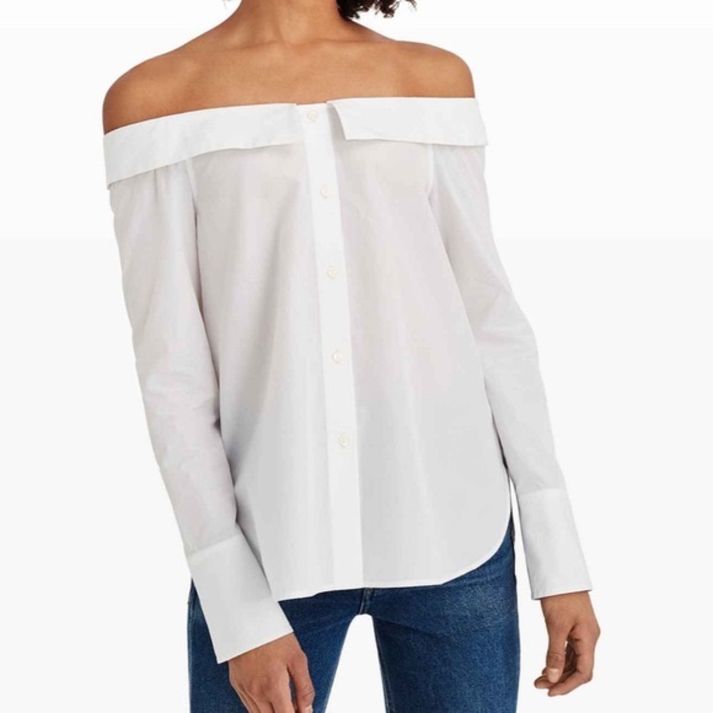 Club Monaco Off Shoulder Jearim Shirt Chemise